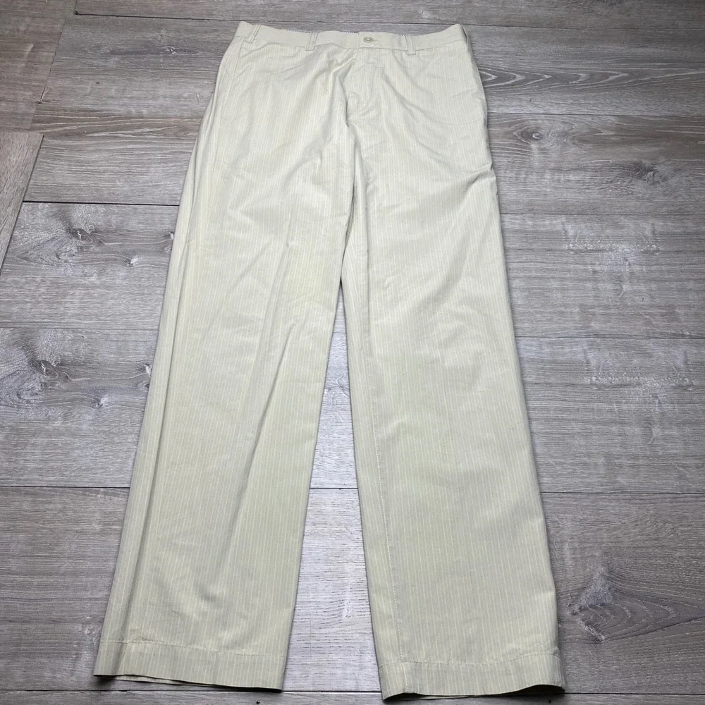 Banana Republic Pants Mens‎ 32x32 Tan Pinstripe Straight Leg Dress Trousers